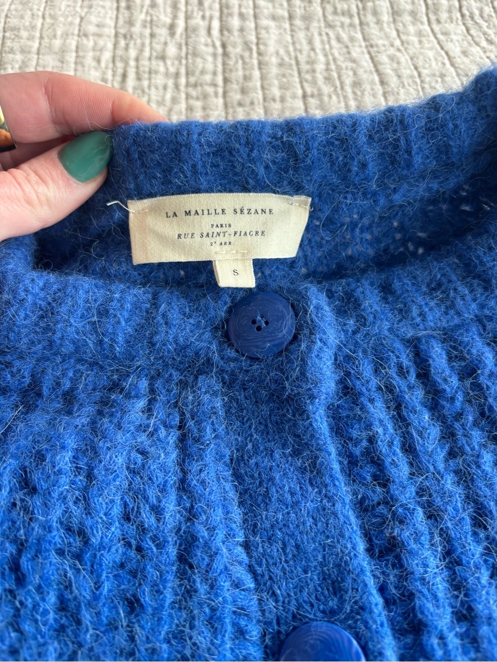 EUC Sézane Emile Cardigan in Cobalt Blue Size S - Picture 5 of 7